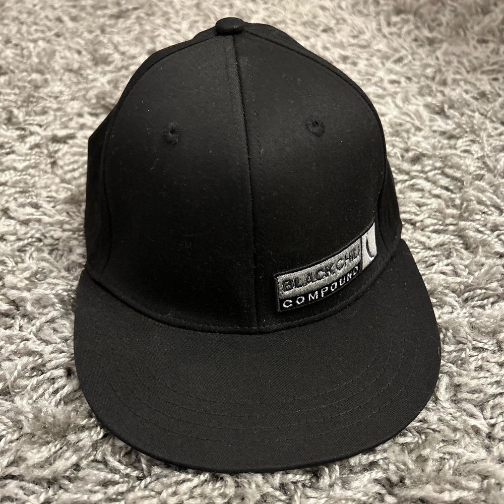 Black Continental Hat with Logo Patch